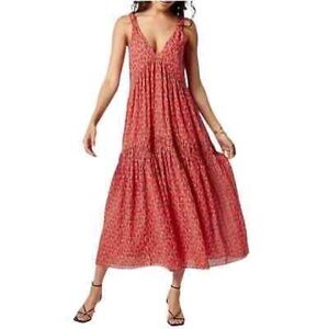 JOIE Tiered Tea Rose 100% Cotton Maxi Dress. Size Medium.